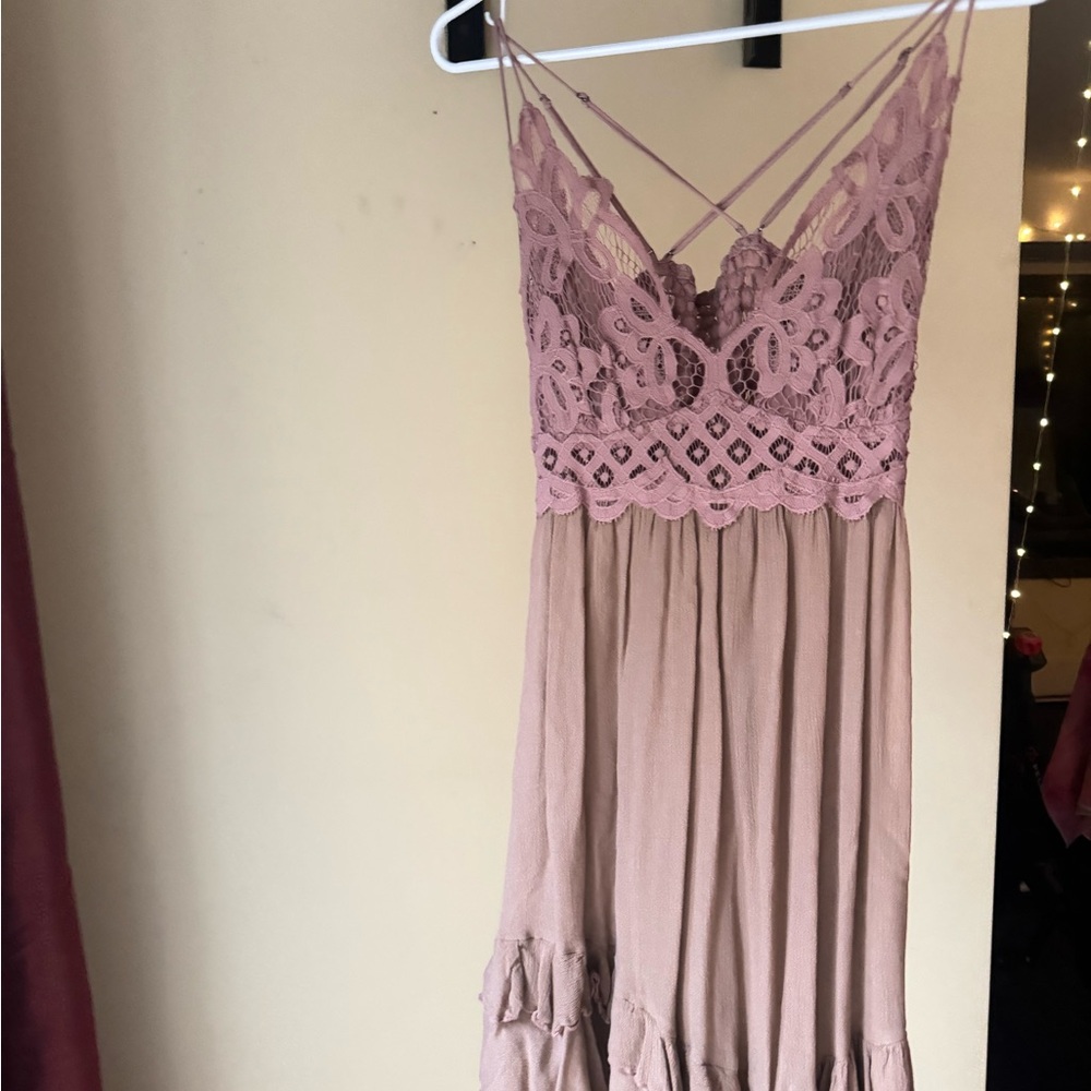Free People Pink Lace Dress